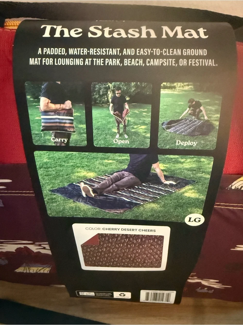 Rumpl Stash mat sz L cherry desert cheers NEW